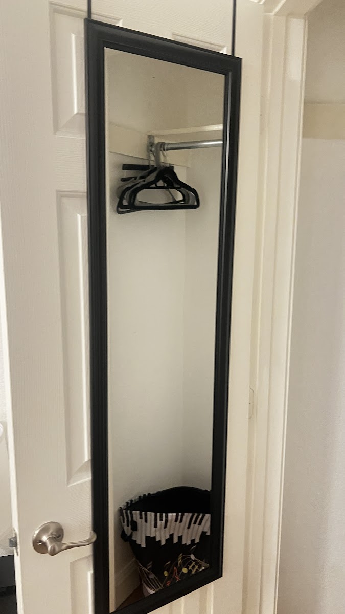 Black Over-the-Door Full-Length Mirror