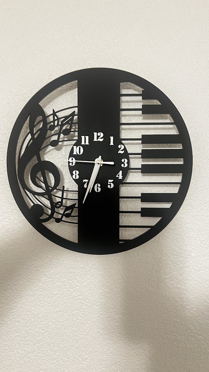 Musical Notes and Keyboard Wall Clock