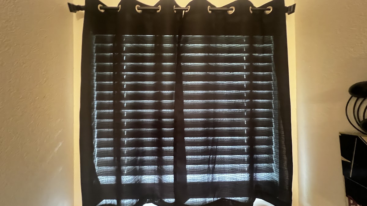 Black Sheer Curtains with Blinds