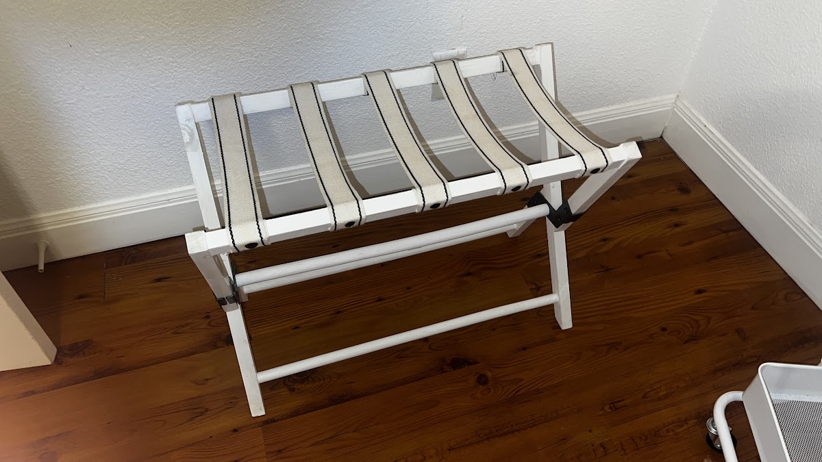 White Foldable Luggage Rack