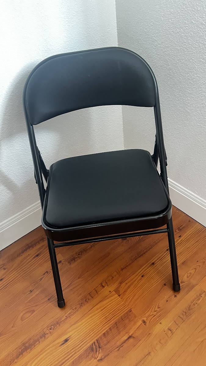 Black Folding Chair with Padded Seat