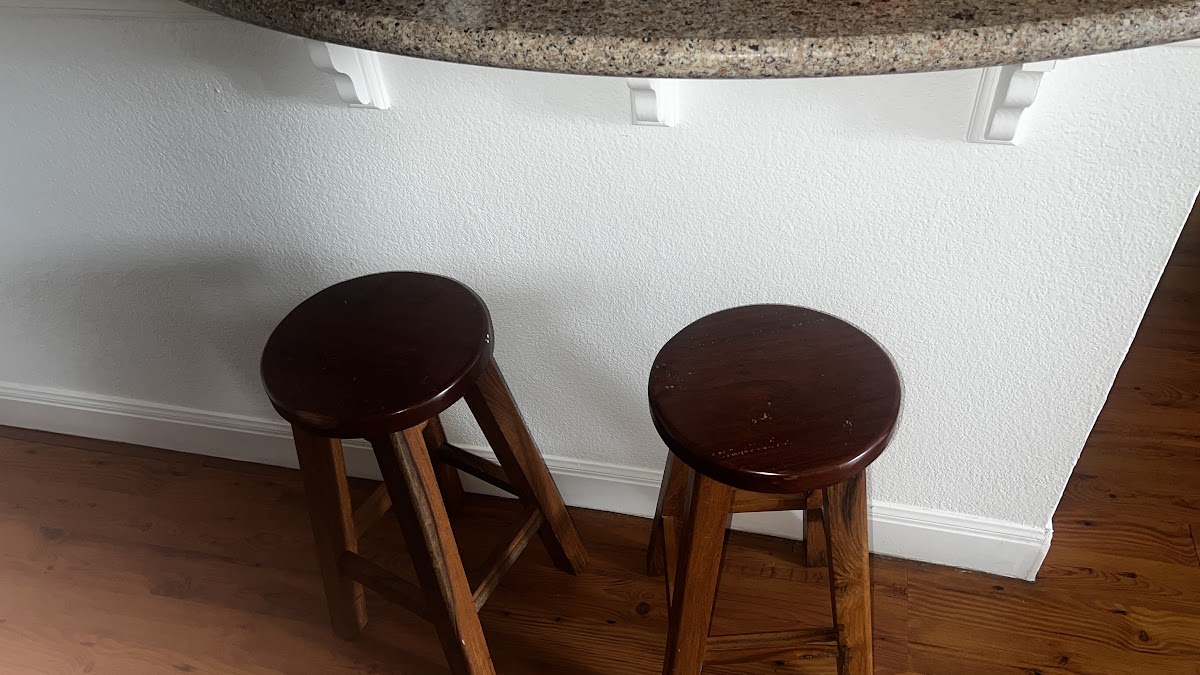 Brown Wooden Bar Stools (Pair)