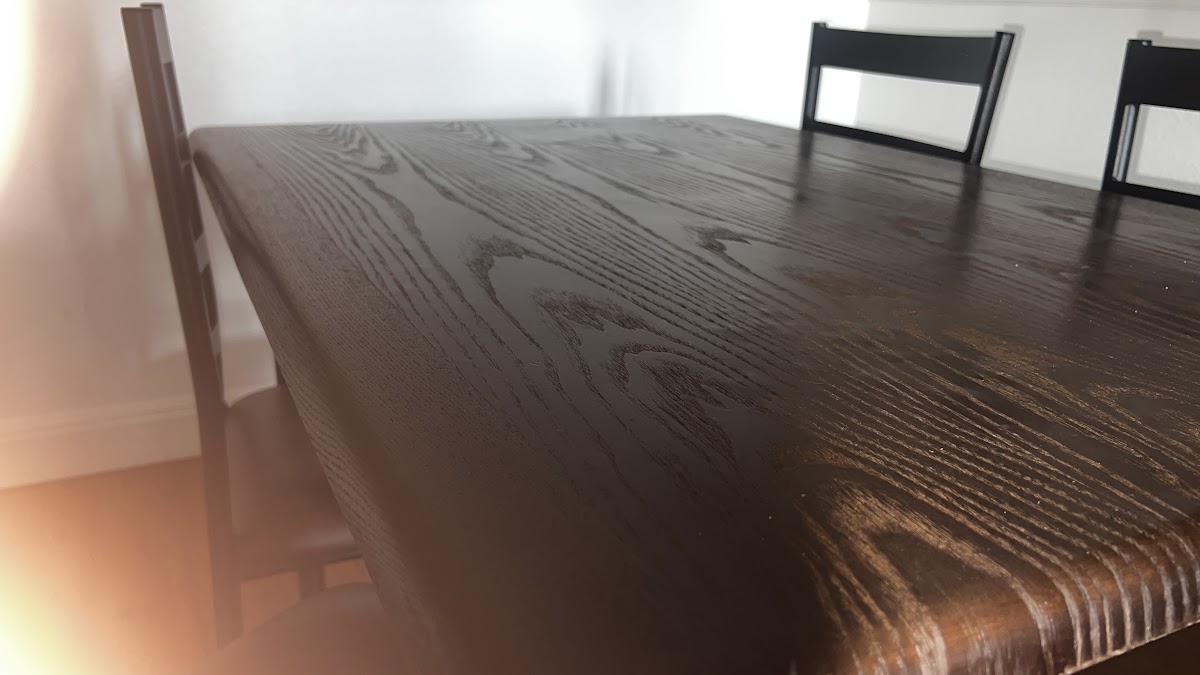Dark Wood Dining Table with Chairs