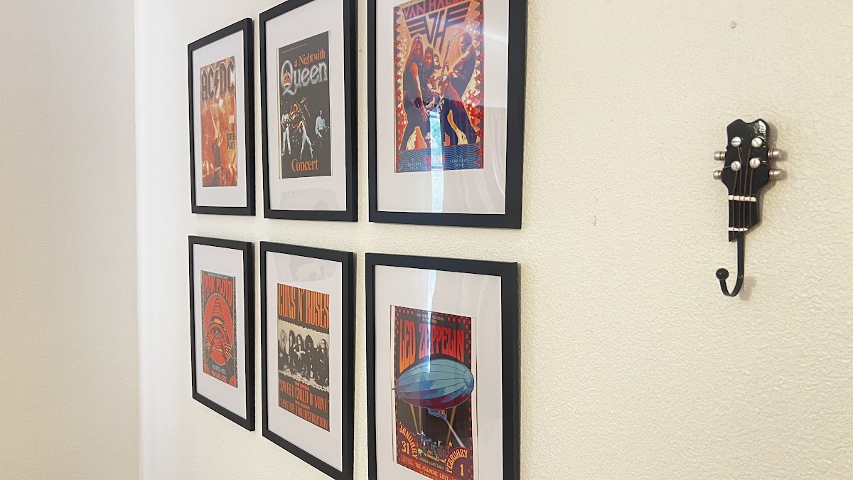Set of 6 Framed Rock Band Posters